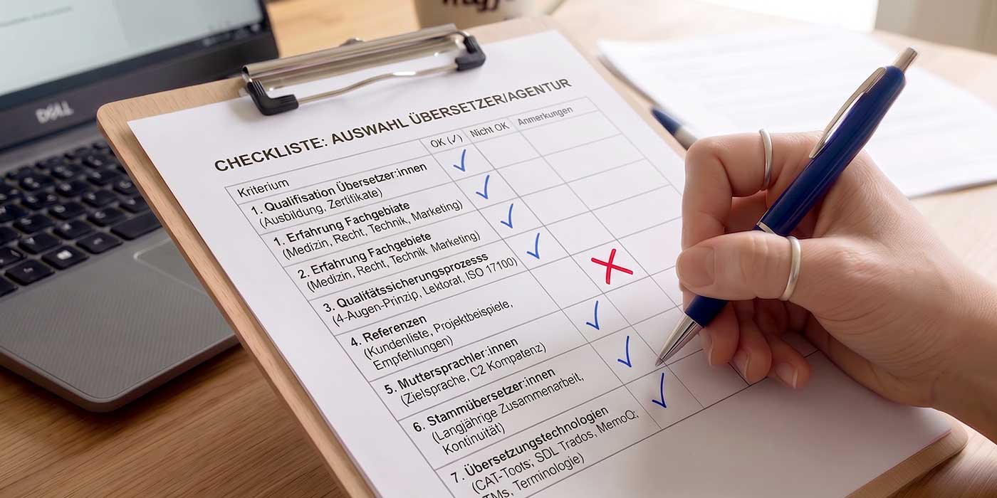 Ausschreibung Übersetzungsleistungen: Wahl Übersetzungsdienstleister